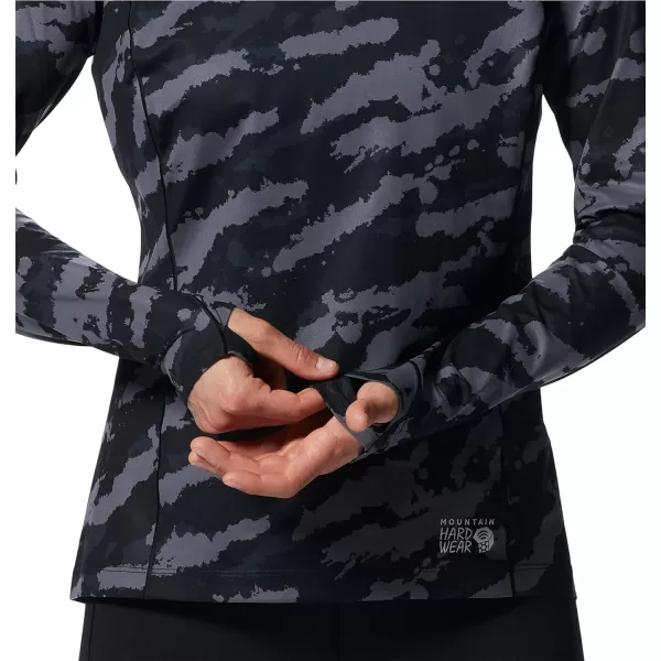 imageMountain Hardwear Womens Mountain Stretch Long Sleeve Crew for Hiking Climbing Skiing and Everyday WearBlack Paintstrokes Print