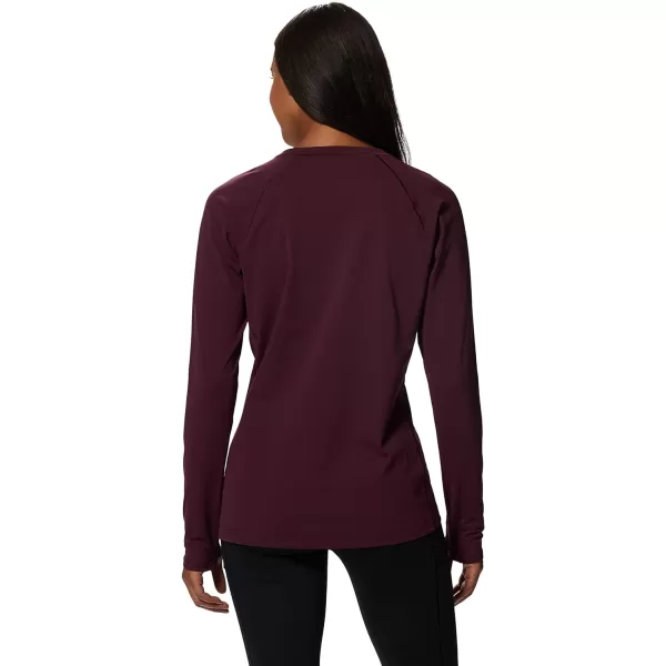 imageMountain Hardwear Womens Mountain Stretch Long Sleeve Crew for Hiking Climbing Skiing and Everyday WearCocoa Red