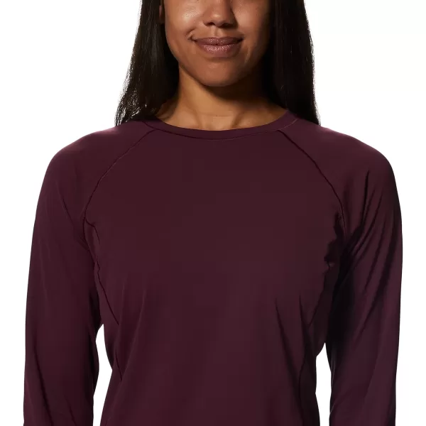 imageMountain Hardwear Womens Mountain Stretch Long Sleeve Crew for Hiking Climbing Skiing and Everyday WearCocoa Red