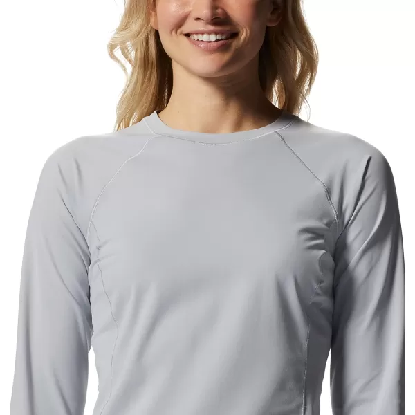 imageMountain Hardwear Womens Mountain Stretch Long Sleeve Crew for Hiking Climbing Skiing and Everyday WearGlacial