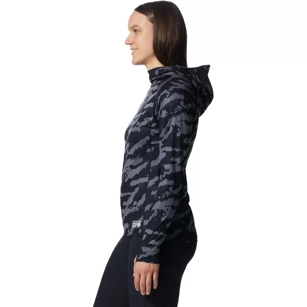 imageMountain Hardwear Womens Mountain Stretch Long Sleeve Hoody for Camping Hiking and Everyday WearBlack Paintstrokes Print
