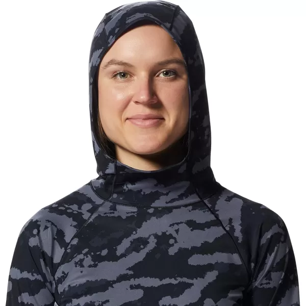 imageMountain Hardwear Womens Mountain Stretch Long Sleeve Hoody for Camping Hiking and Everyday WearBlack Paintstrokes Print