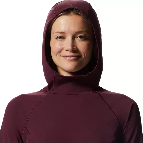 imageMountain Hardwear Womens Mountain Stretch Long Sleeve Hoody for Camping Hiking and Everyday WearCocoa Red
