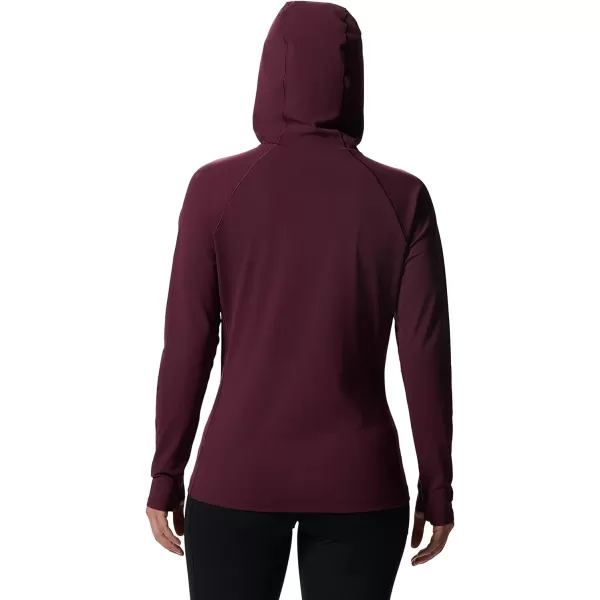 imageMountain Hardwear Womens Mountain Stretch Long Sleeve Hoody for Camping Hiking and Everyday WearCocoa Red