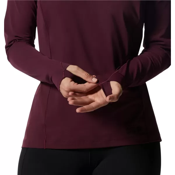 imageMountain Hardwear Womens Mountain Stretch Long Sleeve Hoody for Camping Hiking and Everyday WearCocoa Red