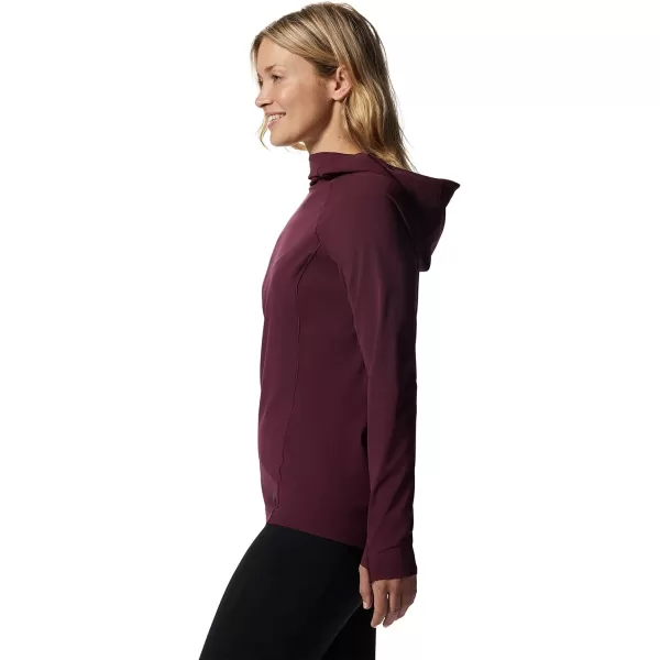 imageMountain Hardwear Womens Mountain Stretch Long Sleeve Hoody for Camping Hiking and Everyday WearCocoa Red