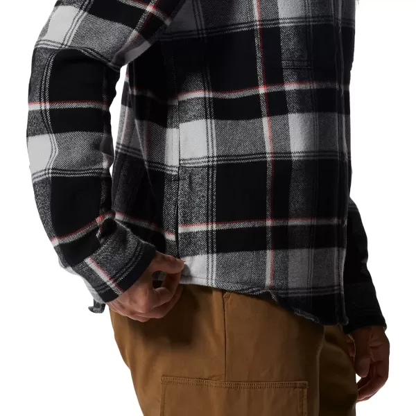 imageMountain Hardwear Womens Plusher Long Sleeve Shirt for Hiking Camping and Casual WearBlack Tartan Plaid