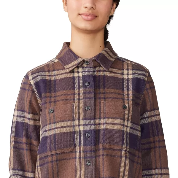 imageMountain Hardwear Womens Plusher Long Sleeve Shirt for Hiking Camping and Casual WearBlurple Plaid Print