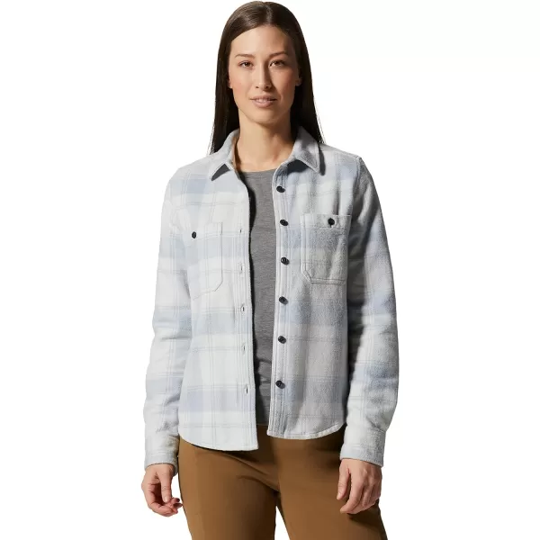 imageMountain Hardwear Womens Plusher Long Sleeve Shirt for Hiking Camping and Casual WearGlacial