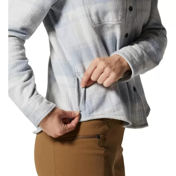 imageMountain Hardwear Womens Plusher Long Sleeve Shirt for Hiking Camping and Casual WearGlacial