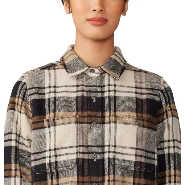 imageMountain Hardwear Womens Plusher Long Sleeve Shirt for Hiking Camping and Casual WearOyster Shell Plaid Print