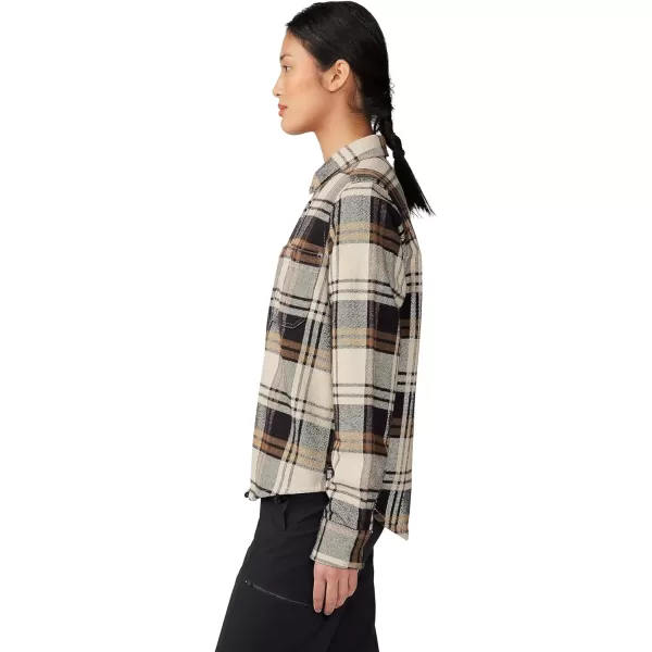 imageMountain Hardwear Womens Plusher Long Sleeve Shirt for Hiking Camping and Casual WearOyster Shell Plaid Print