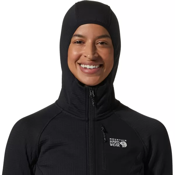 imageMountain Hardwear Womens Polartec Power Grid Full Zip Hoody for Climbing Hiking and Camping  Breathable and InsulatedBlack