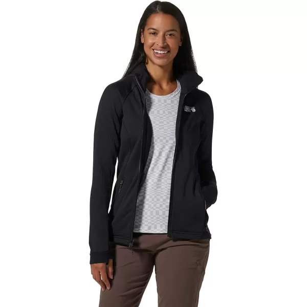 imageMountain Hardwear Womens Polartec Power Grid Full Zip Hoody for Climbing Hiking and Camping  Breathable and InsulatedBlack