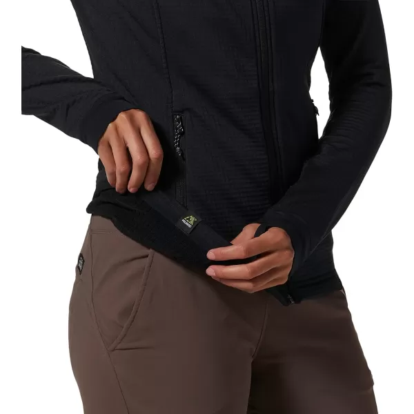 imageMountain Hardwear Womens Polartec Power Grid Full Zip Hoody for Climbing Hiking and Camping  Breathable and InsulatedBlack