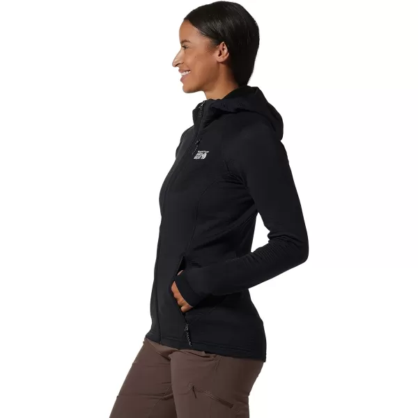 imageMountain Hardwear Womens Polartec Power Grid Full Zip Hoody for Climbing Hiking and Camping  Breathable and InsulatedBlack
