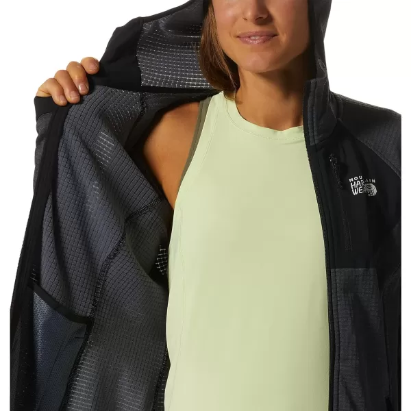 imageMountain Hardwear Womens Polartec Power Grid Full Zip Hoody for Climbing Hiking and Camping  Breathable and InsulatedBlue Slate Heather