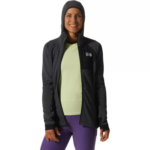 imageMountain Hardwear Womens Polartec Power Grid Full Zip Hoody for Climbing Hiking and Camping  Breathable and InsulatedBlue Slate Heather