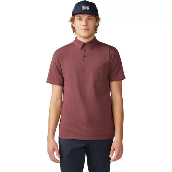 imageMountain Hardwear Mens Low Exposure PoloClay Earth Eoe Stripe