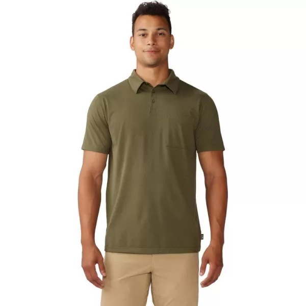 imageMountain Hardwear Mens Low Exposure PoloCombat Green Eoe Stripe