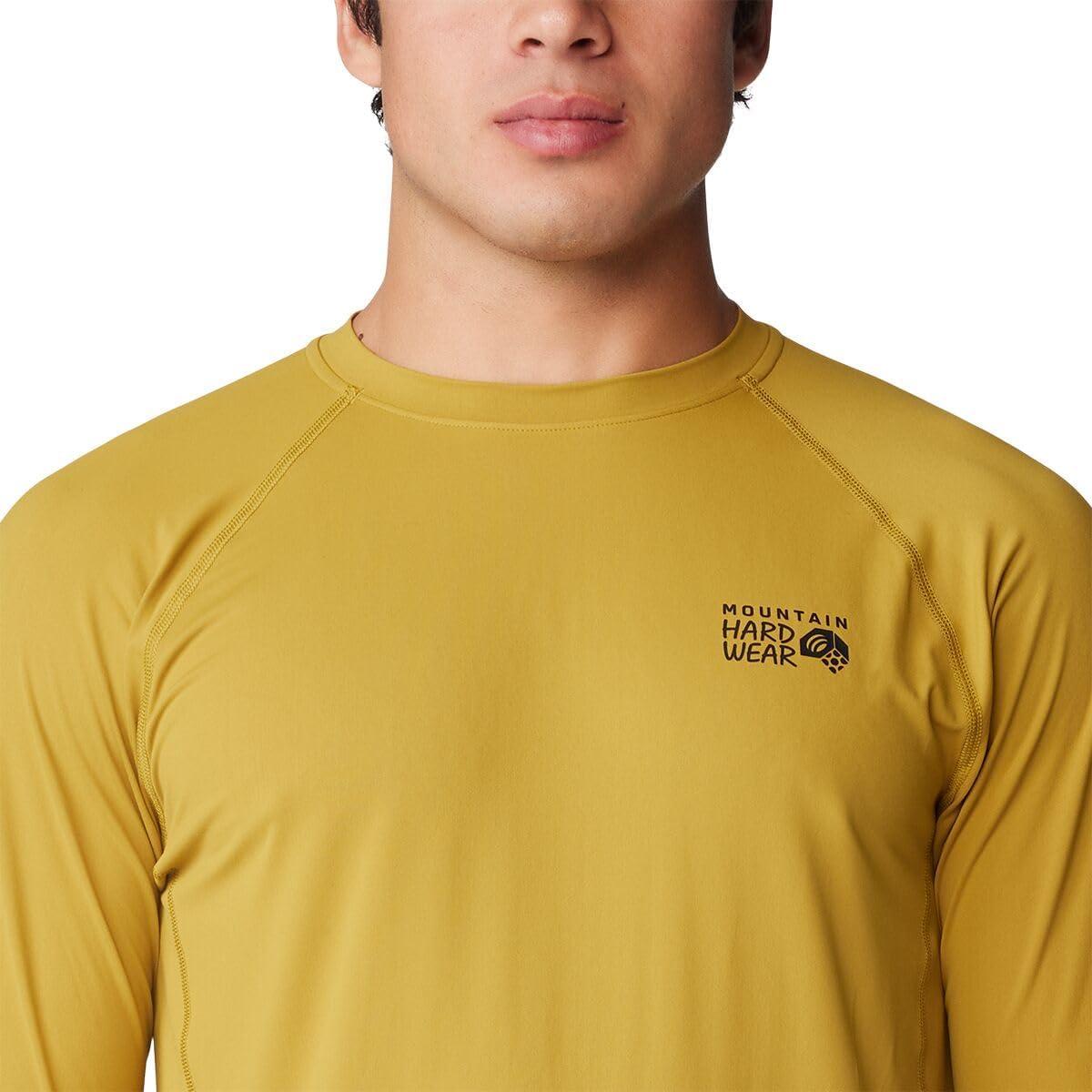 imageMountain Hardwear Mens Crater Lake Long Sleeve Crew Shirt for Hiking Camping Outdoor Adventures and Casual WearDark Bolt