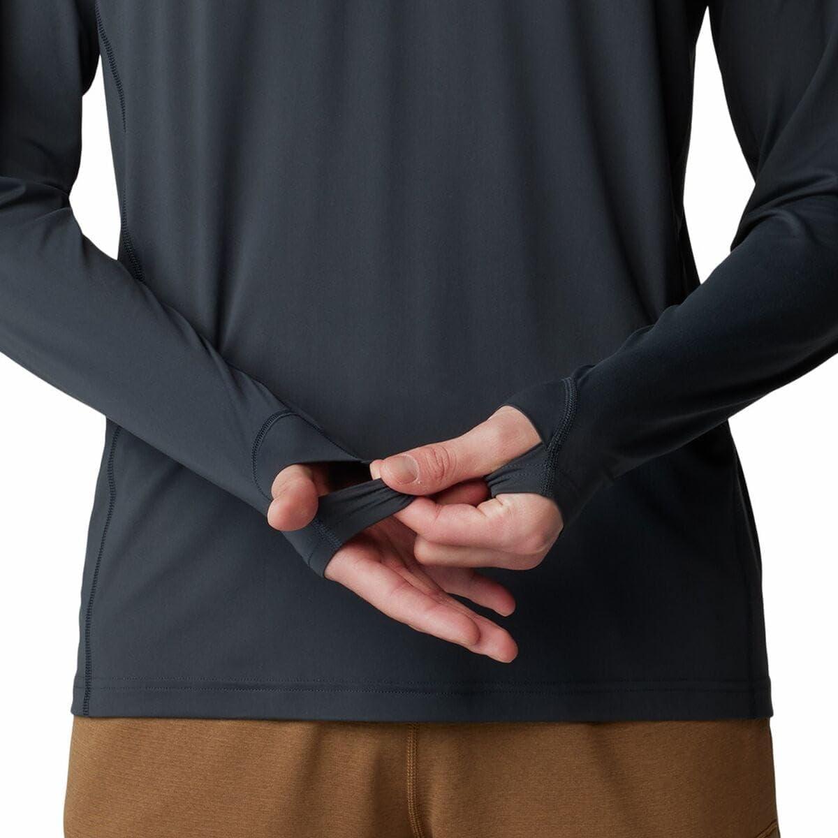 imageMountain Hardwear Mens Crater Lake Long Sleeve Crew Shirt for Hiking Camping Outdoor Adventures and Casual WearDark Storm