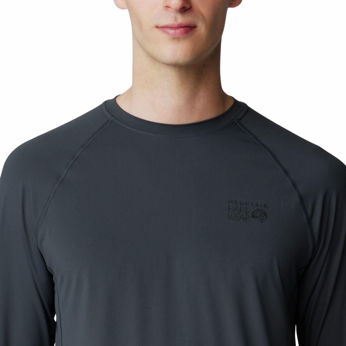 imageMountain Hardwear Mens Crater Lake Long Sleeve Crew Shirt for Hiking Camping Outdoor Adventures and Casual WearDark Storm