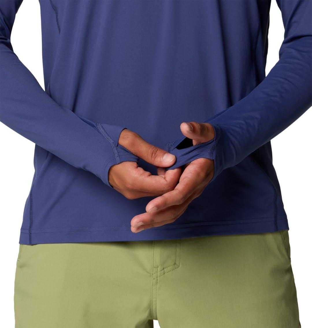 imageMountain Hardwear Mens Crater Lake Long Sleeve Crew Shirt for Hiking Camping Outdoor Adventures and Casual WearLapis Dusk