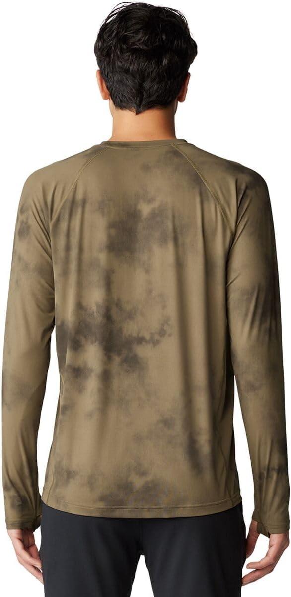 imageMountain Hardwear Mens Crater Lake Long Sleeve Crew Shirt for Hiking Camping Outdoor Adventures and Casual WearRaw Clay Clouds Dye Print
