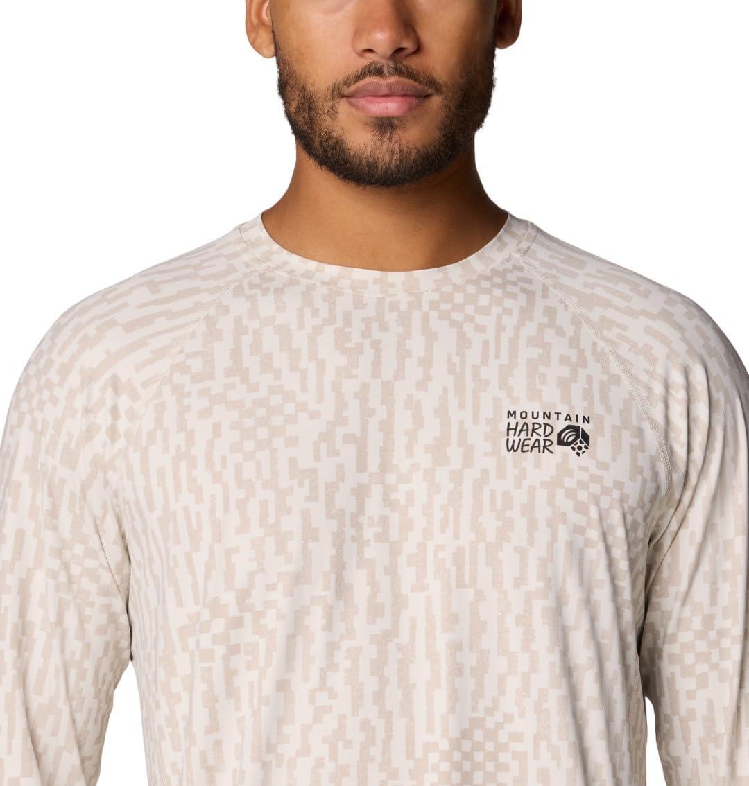 imageMountain Hardwear Mens Crater Lake Long Sleeve Crew Shirt for Hiking Camping Outdoor Adventures and Casual WearStone Digidaze Print