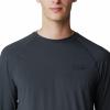 imageMountain Hardwear Mens Crater Lake Long Sleeve Crew Shirt for Hiking Camping Outdoor Adventures and Casual WearDark Storm