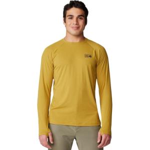 imageMountain Hardwear Mens Crater Lake Long Sleeve Crew Shirt for Hiking Camping Outdoor Adventures and Casual WearDark Bolt