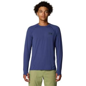 imageMountain Hardwear Mens Crater Lake Long Sleeve Crew Shirt for Hiking Camping Outdoor Adventures and Casual WearLapis Dusk