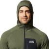imageMountain Hardwear Mens Polartec Power Grid Full Zip HoodySurplus Green Heather  New 2024