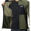 imageMountain Hardwear Mens Polartec Power Grid Full Zip HoodySurplus Green Heather  New 2024