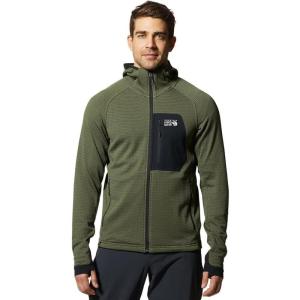 imageMountain Hardwear Mens Polartec Power Grid Full Zip HoodySurplus Green Heather  New 2024