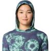 imageMountain Hardwear Womens Crater Lake Long Sleeve Hoody for Hiking Camping Backpacking and Casual WearLapis Dusk Spore Dye Print
