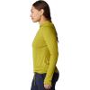 imageMountain Hardwear Womens Crater Lake Long Sleeve Hoody for Hiking Camping Backpacking and Casual WearPython Green