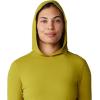 imageMountain Hardwear Womens Crater Lake Long Sleeve Hoody for Hiking Camping Backpacking and Casual WearPython Green