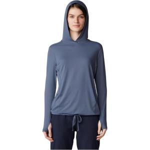 imageMountain Hardwear Womens Crater Lake Long Sleeve Hoody for Hiking Camping Backpacking and Casual WearBlue Slate
