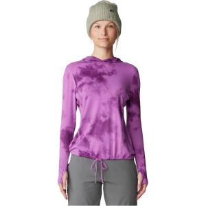 imageMountain Hardwear Womens Crater Lake Long Sleeve Hoody for Hiking Camping Backpacking and Casual WearLilac Glow Clouds Print