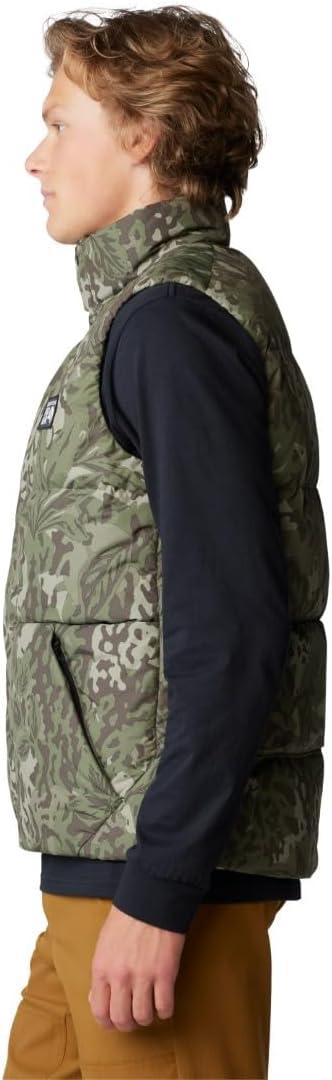 imageMountain Hardwear Mens Nevadan Down VestStone Green Forests Floor Print  New 2024