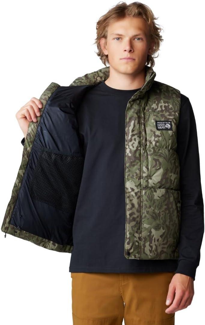imageMountain Hardwear Mens Nevadan Down VestStone Green Forests Floor Print  New 2024