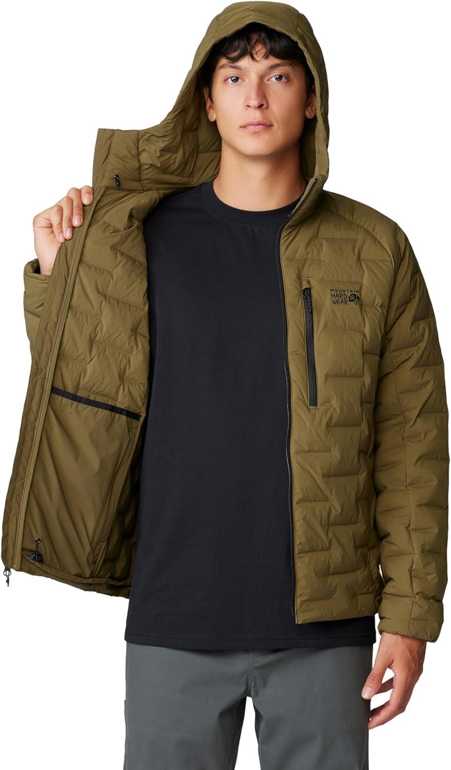imageMountain Hardwear Mens StretchDown HoodyCombat Green  New 2024