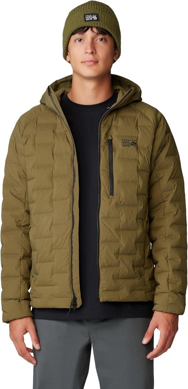 imageMountain Hardwear Mens StretchDown HoodyCombat Green  New 2024