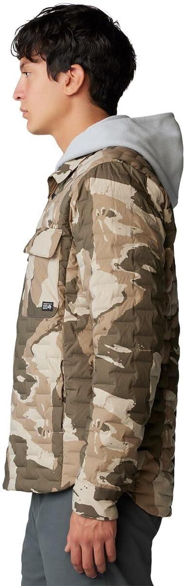 imageMountain Hardwear Mens StretchDown Light ShacketBadlands Snowdrifts Print