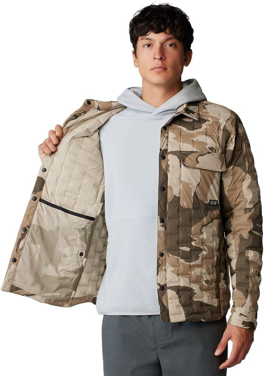 imageMountain Hardwear Mens StretchDown Light ShacketBadlands Snowdrifts Print