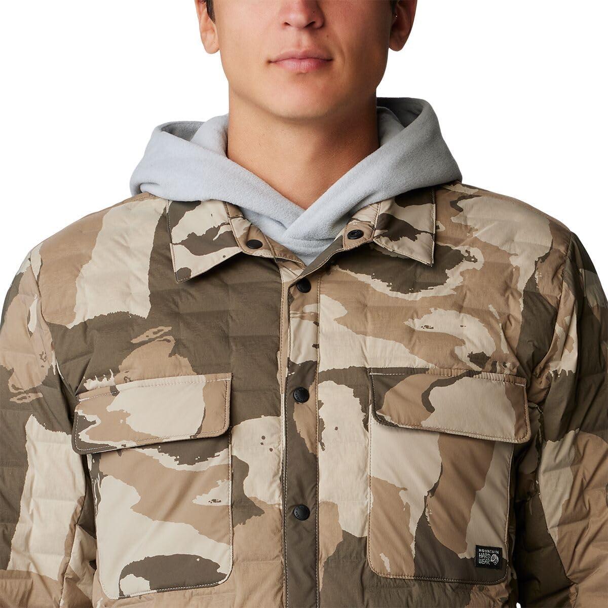 imageMountain Hardwear Mens StretchDown Light ShacketBadlands Snowdrifts Print
