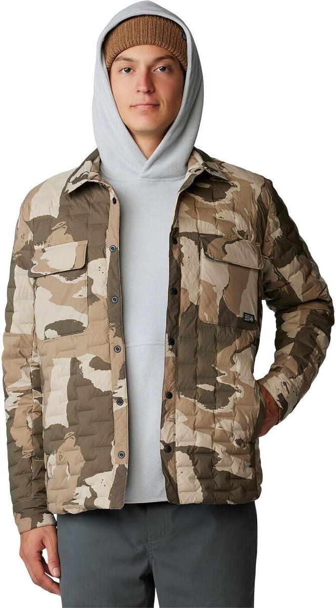 imageMountain Hardwear Mens StretchDown Light ShacketBadlands Snowdrifts Print