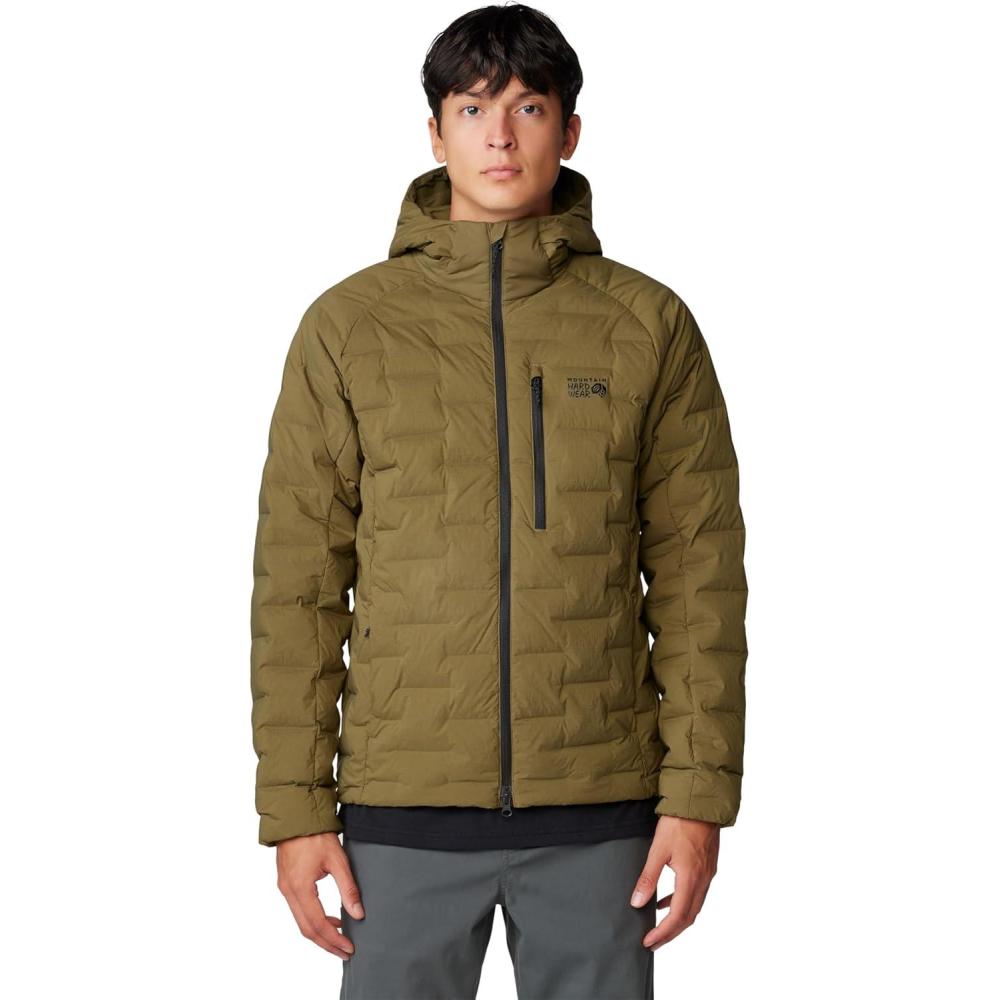 imageMountain Hardwear Mens StretchDown HoodyCombat Green  New 2024
